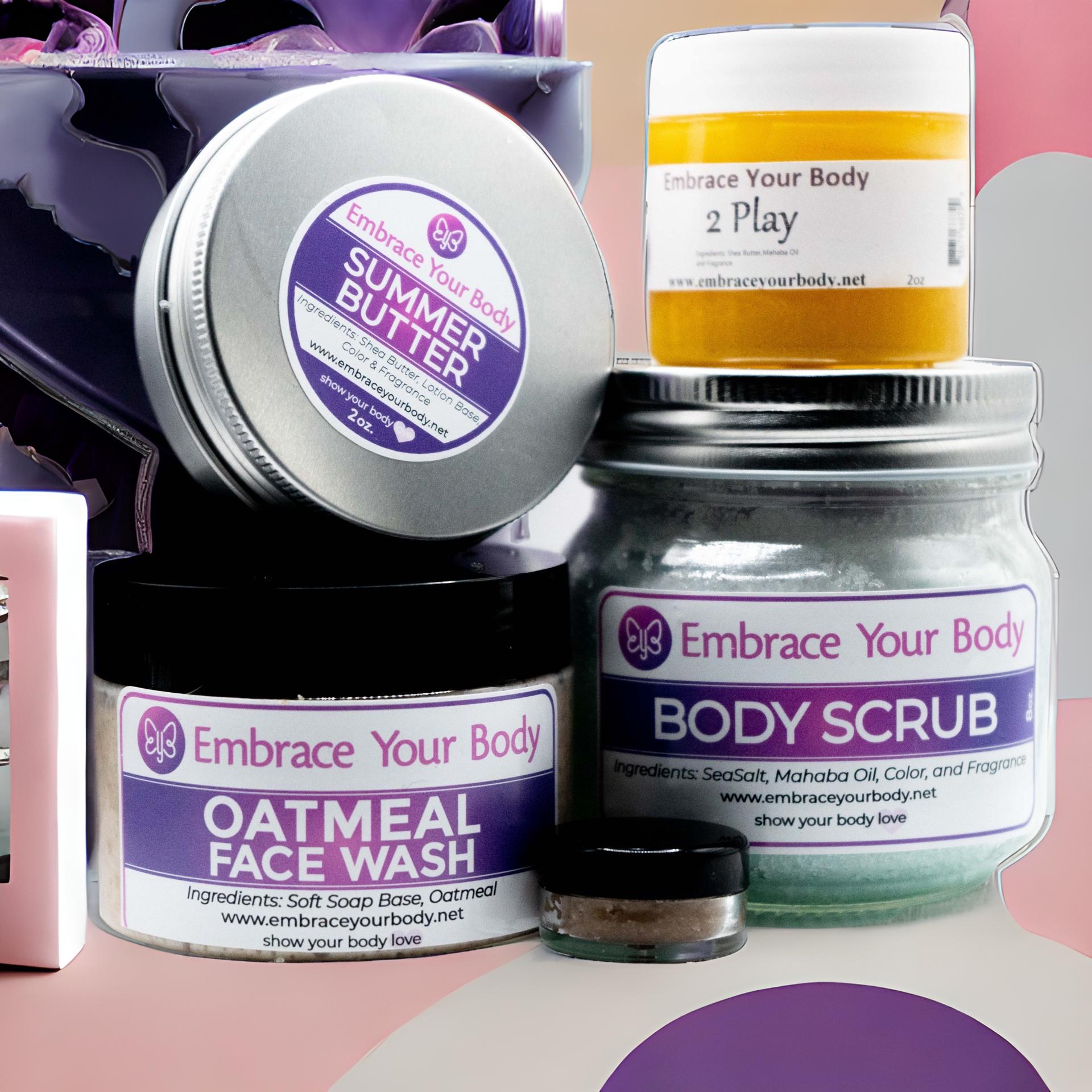 Natural Skincare with Charcoal facial mask Gift Set – Complete Body Care Bundle for Radiant Skin - Embrace your body 1